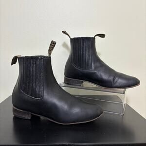 Vintage Besserro Western Boots Made In Mexico Black Leather Chelsea Boots Mens 9